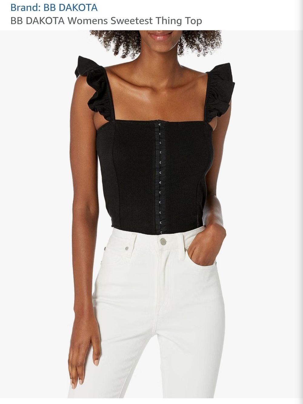 BB Dakota by Steve Madden "Sweetest Thing" Hook-and-Eye Ruffle Tank Top